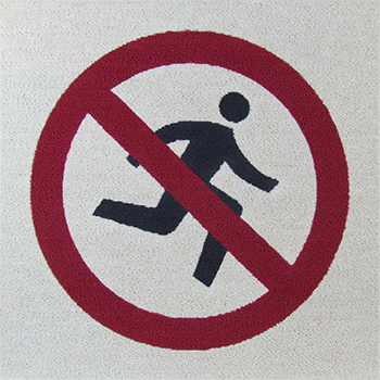 走るな/かけ込み禁止タイルカーペット画像